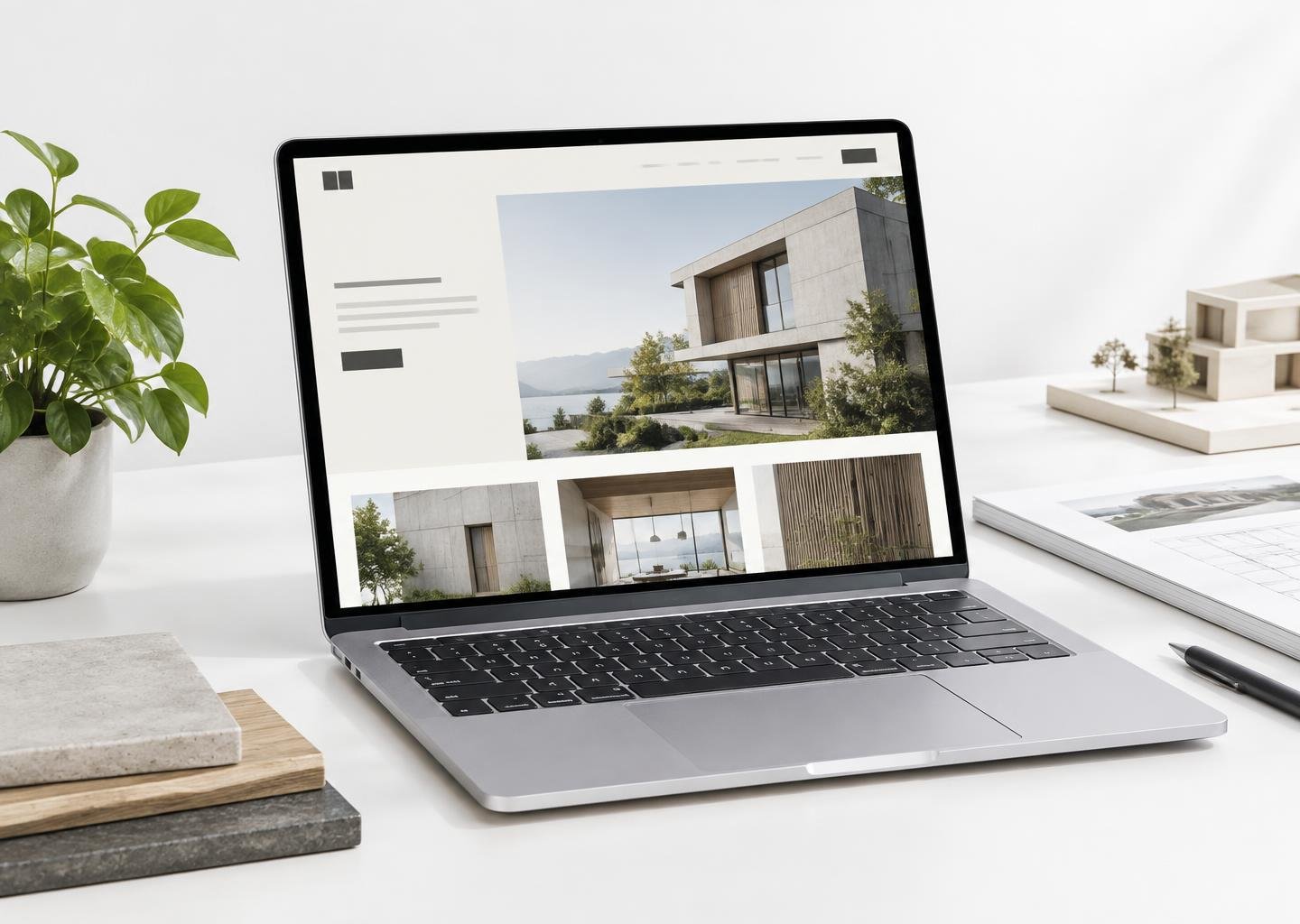 Designbeispiel: moderne Unternehmenswebsite auf einem Laptop